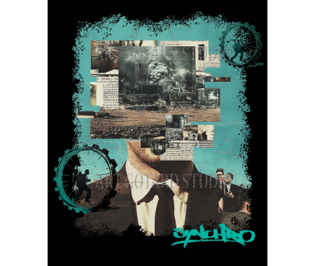 Koszulka Dada collage men tryb ,100% bawełna luźna koszulka, t-shirt